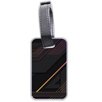 Gradient-geometric-shapes-dark-background Luggage Tag (two sides) Back