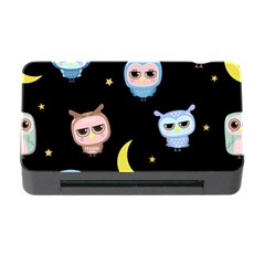 Cute-owl-doodles-with-moon-star-seamless-pattern Memory Card Reader With Cf by Salman4z
