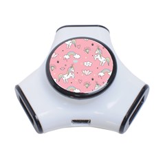 Cute-unicorn-seamless-pattern 3-port Usb Hub by Salman4z