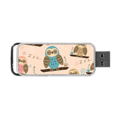 Seamless-pattern-owls-dream-cute-style-pajama-fabric Portable Usb Flash (two Sides) by Salman4z