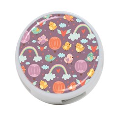 Cute-seamless-pattern-with-doodle-birds-balloons 4-port Usb Hub (one Side) by Salman4z