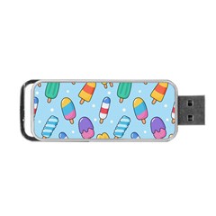 Cute-kawaii-ice-cream-seamless-pattern Portable Usb Flash (two Sides) by Salman4z