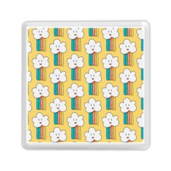Smile-cloud-rainbow-pattern-yellow Memory Card Reader (square) by Salman4z