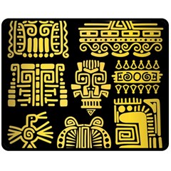 American-golden-ancient-totems Fleece Blanket (medium) by Salman4z