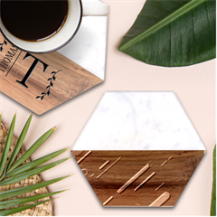 Colorful-abstract-background Marble Wood Coaster (hexagon)  by Salman4z
