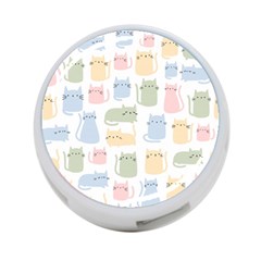 Cute-cat-colorful-cartoon-doodle-seamless-pattern 4-port Usb Hub (two Sides) by Salman4z