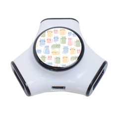 Cute-cat-colorful-cartoon-doodle-seamless-pattern 3-port Usb Hub by Salman4z