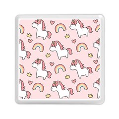 Cute-unicorn-rainbow-seamless-pattern-background Memory Card Reader (square) by Salman4z