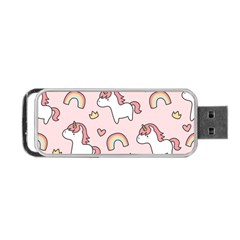 Cute-unicorn-rainbow-seamless-pattern-background Portable Usb Flash (one Side) by Salman4z