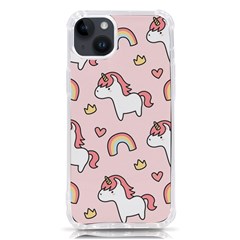 Cute-unicorn-rainbow-seamless-pattern-background Iphone 14 Plus Tpu Uv Print Case by Salman4z
