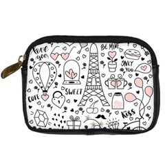 Big-collection-with-hand-drawn-objects-valentines-day Digital Camera Leather Case by Salman4z