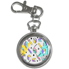 Tridimensional-pastel-shapes-background-memphis-style Key Chain Watches by Salman4z