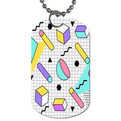 Tridimensional-pastel-shapes-background-memphis-style Dog Tag (two Sides) by Salman4z