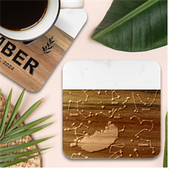 Realistic-night-sky-poster-with-constellations Marble Wood Coaster (square) by Salman4z