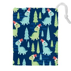 Cute Dinosaurs Animal Seamless Pattern Doodle Dino Winter Theme Drawstring Pouch (4xl) by pakminggu