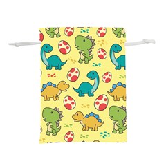 Seamless Pattern With Cute Dinosaurs Character Lightweight Drawstring Pouch (s) by pakminggu