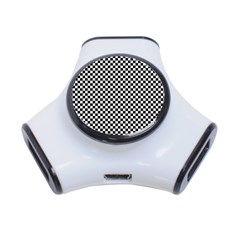 Black And White Checkerboard Background Board Checker 3-port Usb Hub by pakminggu