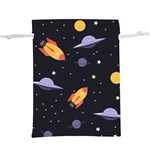 Cosmos Rockets Spaceships Ufos Lightweight Drawstring Pouch (XL) Back