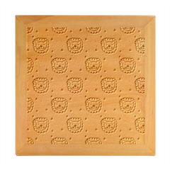 Lion Heads Pattern Design Doodle Wood Photo Frame Cube by pakminggu