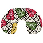 Leaves Foliage Batik Seamless Travel Neck Pillow Back