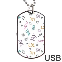 Doodle Pattern Dog Tag Usb Flash (one Side) by pakminggu
