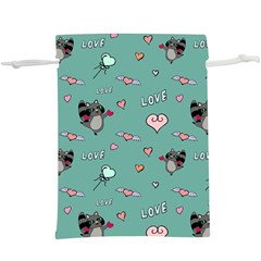 Raccoon Texture Seamless Scrapbooking Hearts Lightweight Drawstring Pouch (xl) by pakminggu