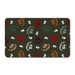 Art Halloween Pattern Creepy Design Digital Papers Magnet (rectangular) by pakminggu