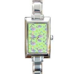 Elephant Sleeping Elephants Background Rectangle Italian Charm Watch by pakminggu