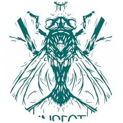 Green Insect Bee Illustration Wooden Puzzle Round by pakminggu