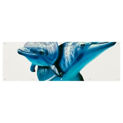 Two Dolphins Art Atlantic Dolphin Painting Animal Marine Mammal Banner And Sign 12  X 4  by pakminggu