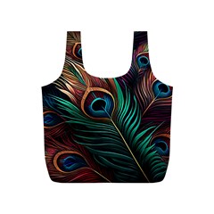 Peacock Feathers Nature Feather Pattern Full Print Recycle Bag (s) by pakminggu