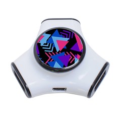 Memphis Pattern Geometric Abstract 3-port Usb Hub by danenraven