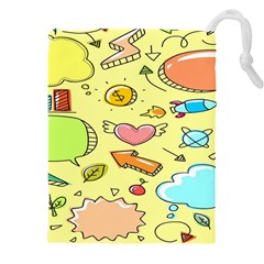 Cute Sketch Child Graphic Funny Drawstring Pouch (4xl) by danenraven