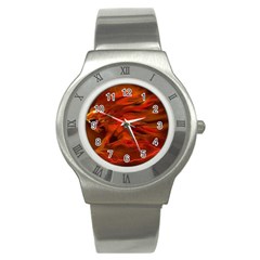 Fire Lion Flames Light Mystical Dangerous Wild Stainless Steel Watch by Mog4mog4