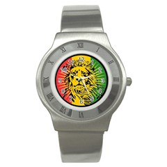 Lion Head Africa Rasta Stainless Steel Watch by Mog4mog4