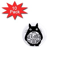 My Neighbor Totoro Black And White 1  Mini Magnet (10 Pack)  by Mog4mog4