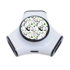 Giant Panda Bear Pattern 3-port Usb Hub by Bakwanart
