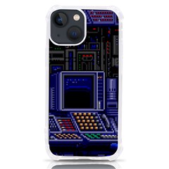 Blue Computer Monitor With Chair Game Digital Wallpaper, Digital Art Iphone 13 Mini Tpu Uv Print Case by Bakwanart