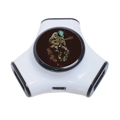 Astronaut Playing Guitar Parody 3-port Usb Hub by Bakwanart