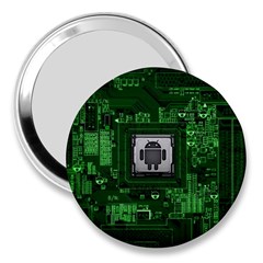 Technology Computer Chip Electronics Industry Circuit Board 3  Handbag Mirrors by Bakwanart