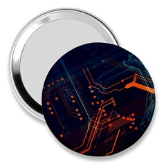 Abstract Colorful Circuit 3  Handbag Mirrors by Bakwanart