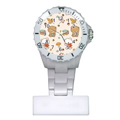 Bear Cartoon Background Pattern Seamless Animal Plastic Nurses Watch by 99art