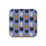 Cat Cat Background Animals Little Cat Pets Kittens Rubber Coaster (Square) Front