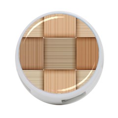 Wooden Wickerwork Texture Square Pattern 4-port Usb Hub (two Sides) by 99art
