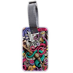 Doodle Colorful Music Doodles Luggage Tag (two Sides) by 99art