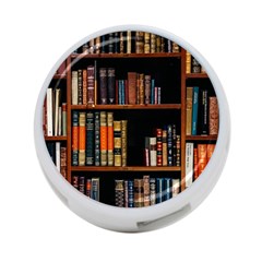 Assorted Title Of Books Piled In The Shelves Assorted Book Lot Inside The Wooden Shelf 4-port Usb Hub (one Side) by 99art