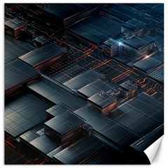 Architectural Design Abstract 3d Neon Glow Industry Canvas 16  X 16  by 99art