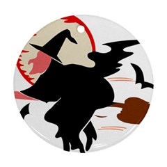 Bat Broom Broomstick Ornament (round) by 99art