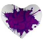 Explosion-firecracker-pyrotechnics Large 19  Premium Flano Heart Shape Cushions Front