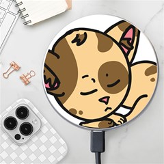Cat-cartoon-pet-kitten-character Wireless Fast Charger(white) by 99art